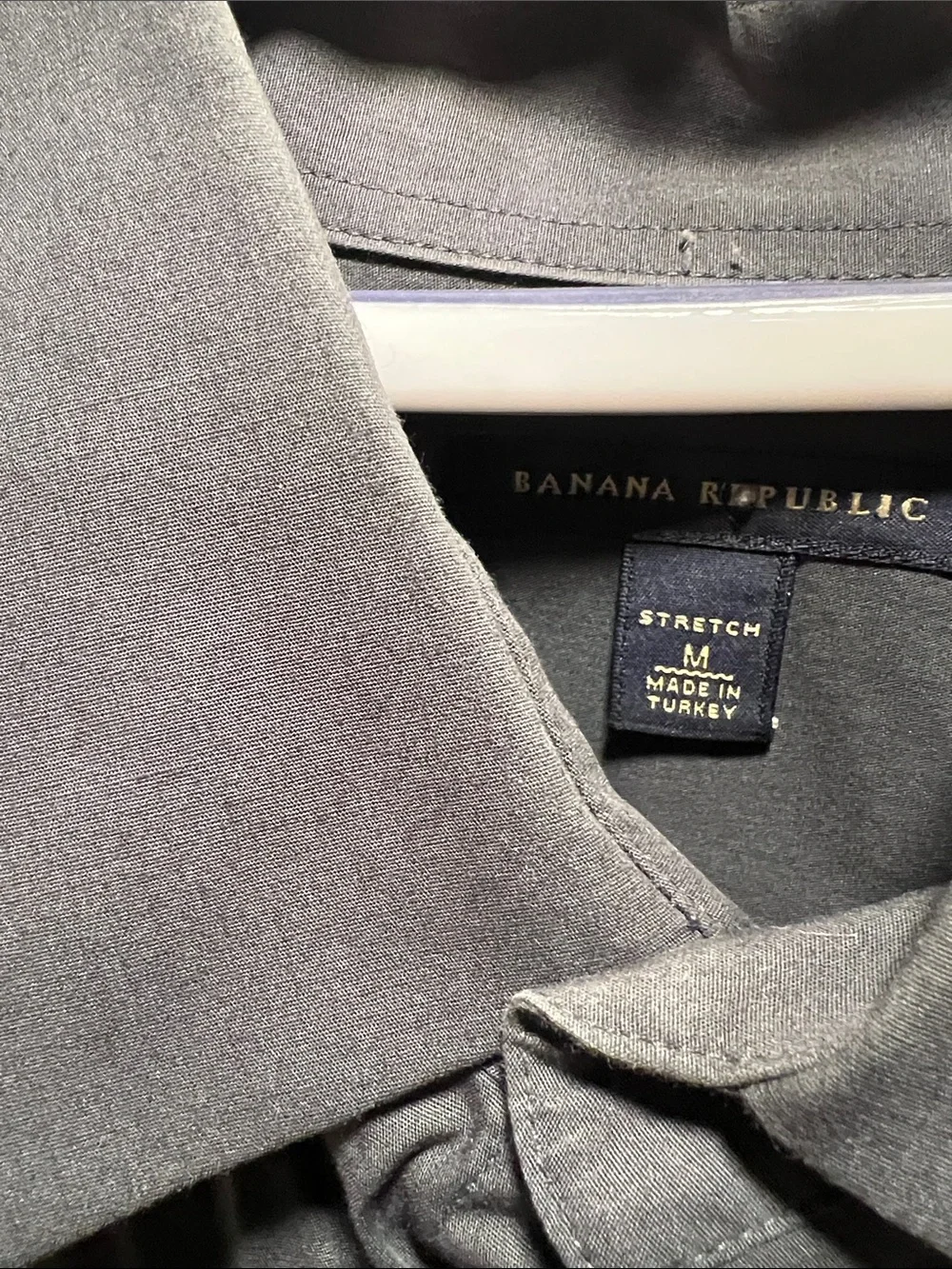 Banana Republic Men's Black Dress Shirt - Slim Collar